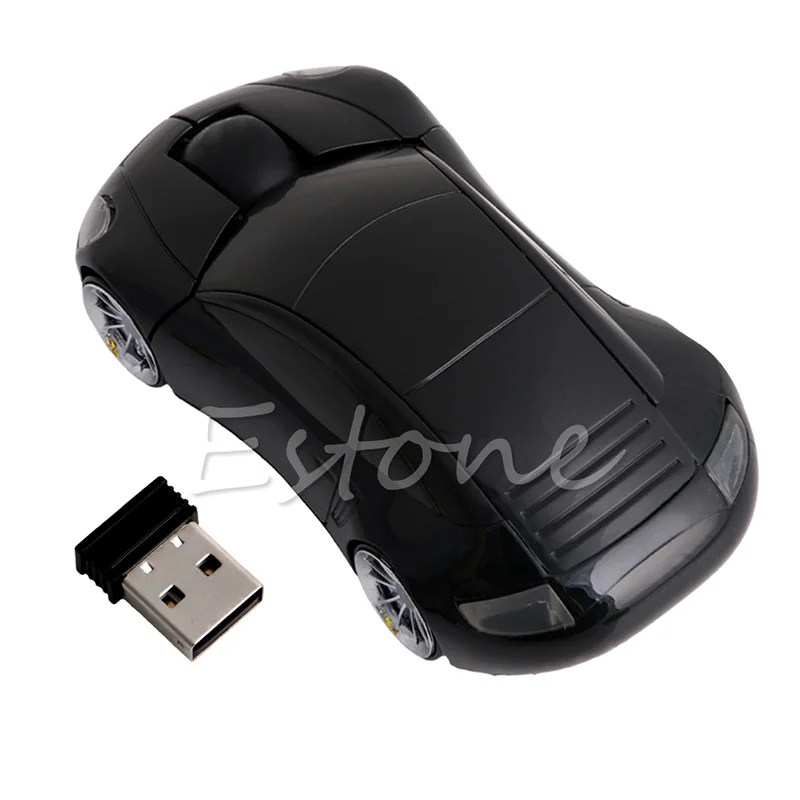 Компьютерные аксессуары 2,4 GHz 3D оптическая беспроводная мышь Форма автомобиля приемник USB для ПК ноутбука - Цвет: Черный