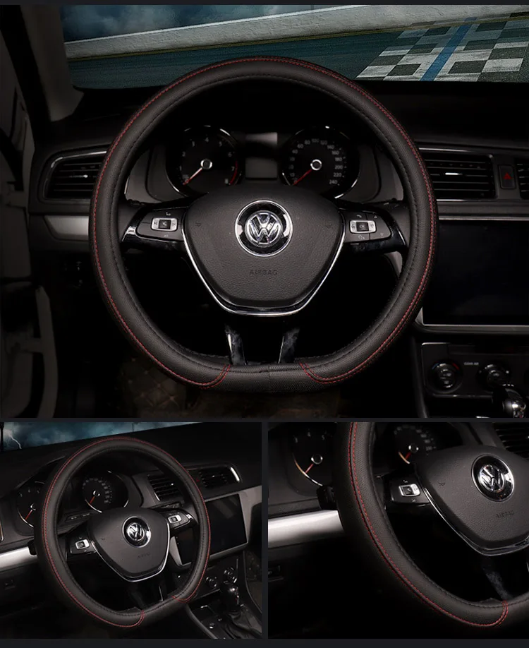 D форма кожаный чехол рулевого колеса автомобиля четыре сезона ступицы рулевого колеса для VW GOLF 7 POLO JATTA аксессуары для интерьера