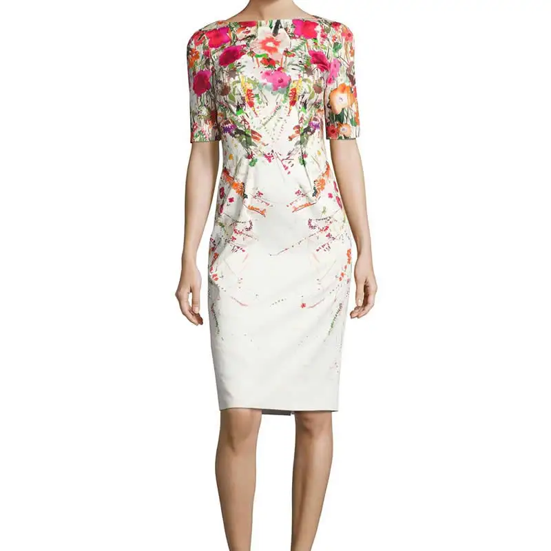 

Hot Sale Women Print Dress Fashion O-Neck Work Dresses k571