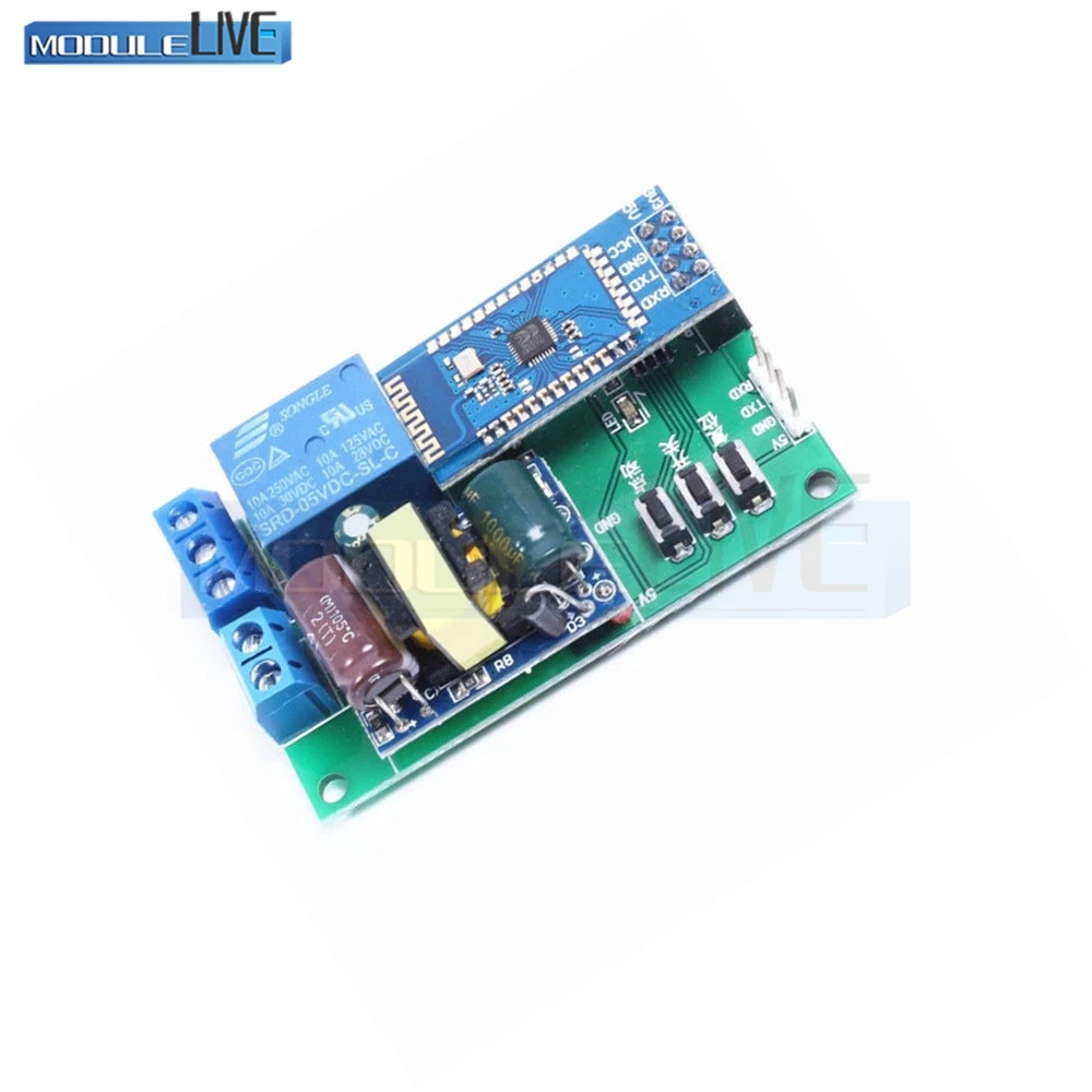 

DC 5V 1-Channel Bluetooth Control Relay Module TTL Serial Port Cycle Timier New