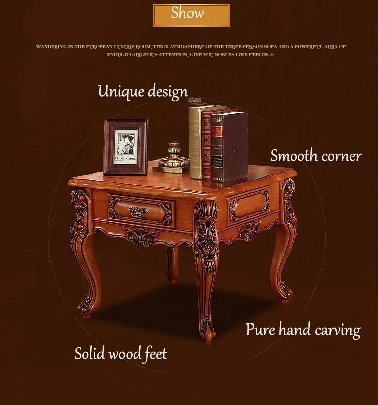 Антикварный стиль Итальянский небольшой стол, твердой древесины итальянский стиль роскошный стол набор o1134