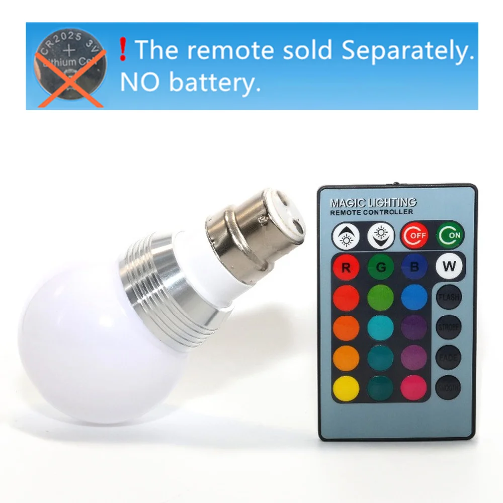 Точечная лампа светодиодная RGB E27/B22/E14 с регулируемой яркостью волшебное