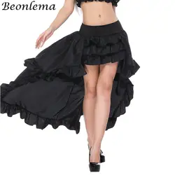 Beonlema винтажная черная юбка с оборками 2018 летние женские юбки больших размеров готическая Сексуальная одежда низ для Женский корсет