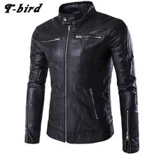 T-bird Jacket Men Winter 2017 Coat Male Bomber Jacket Men Stand Collar Leather Large Size Brand Outwear Mens Jackets Clothing