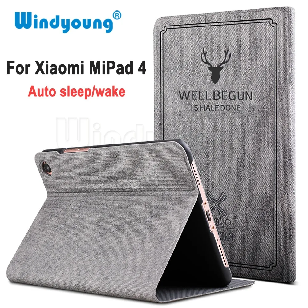 

Case for Xiaomi MiPad 4 Protective Cartoon Smart Tablet Fundas Deer Printed PU Leather Magnet Sleep Cover Stand for mipad 4 case