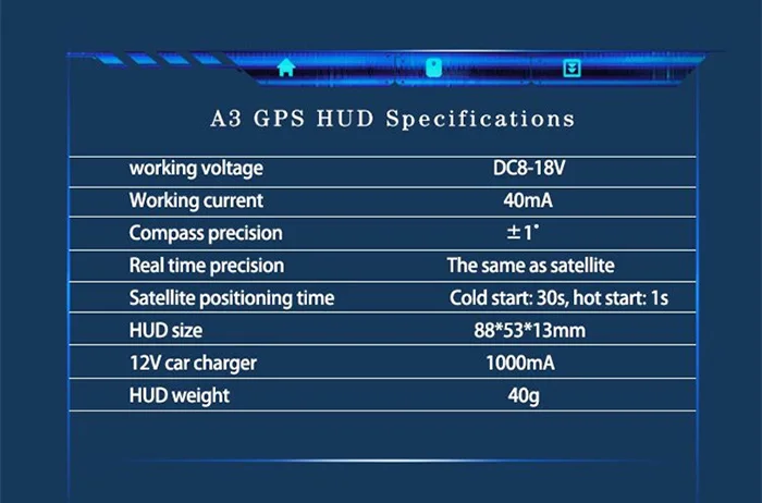 "A3 3,5" gps HUD Дисплей на голову автомобильный-Стайлинг Hud Дисплей превышение скорости Предупреждение лобовое стекло проектор сигнализация Система универсальный авто"