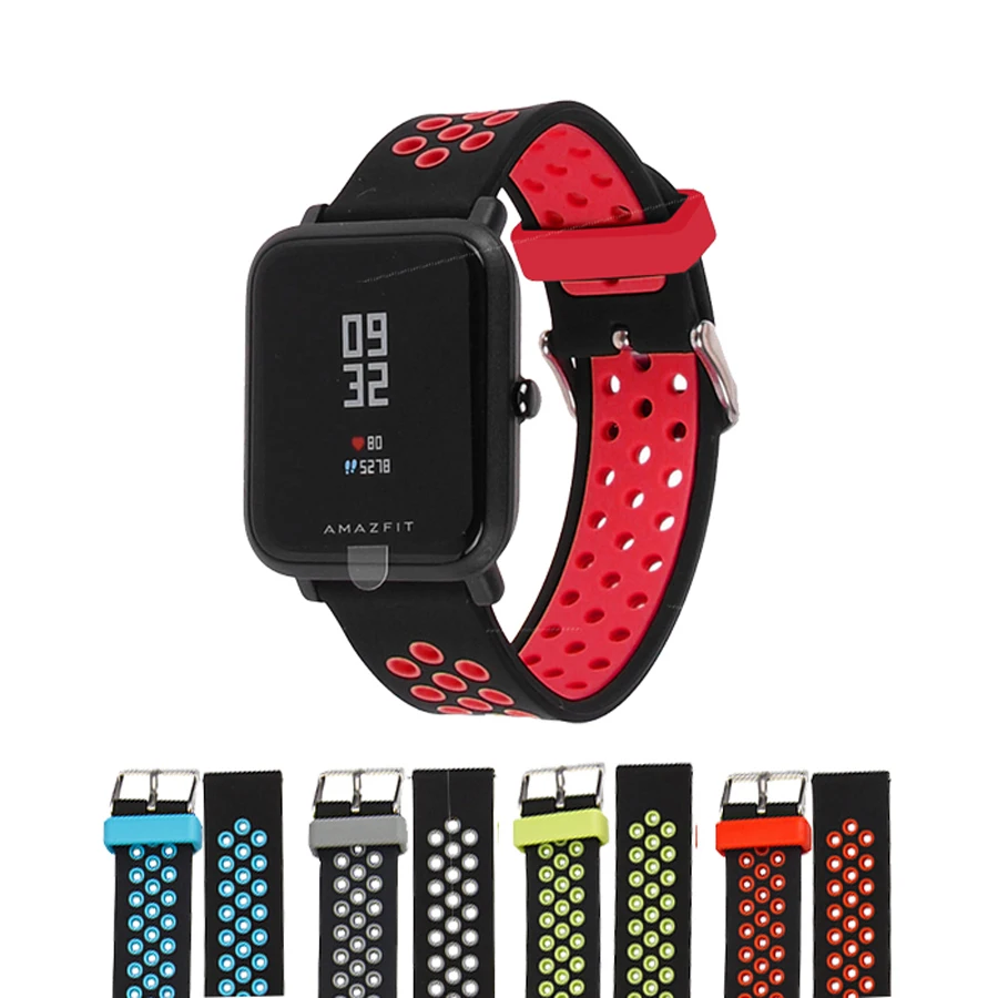 Силиконовый ремешок для Xiaomi Amazfit Bip BIT PACE Lite Youth Смарт-часы браслет Huami GTS 2/Bip S ремень