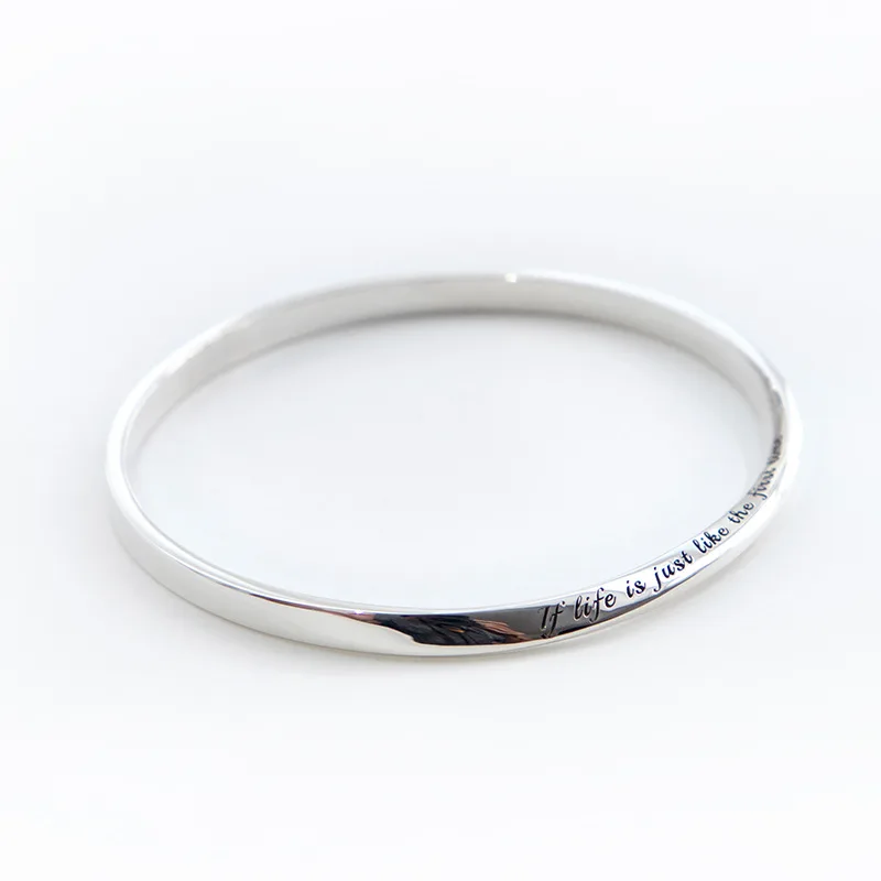 

Punk Cutomized Letter Cuff Bangle for Women Mobius Personalized ID Nameplate 925 Sterling Sliver Bracelets & Bangles Unique Gift