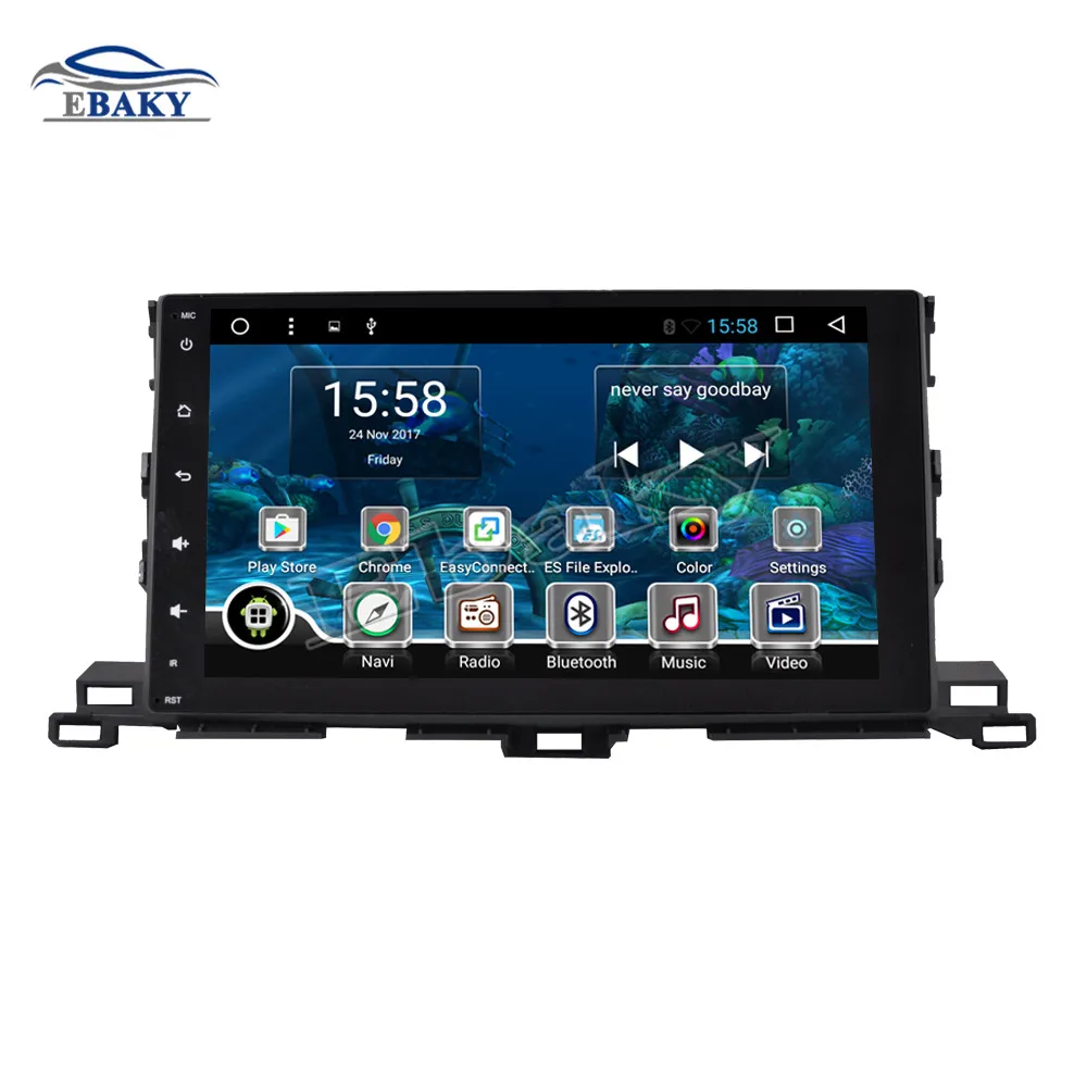 Excellent NaviTopia 10.1inch 1GB/2GB RAM Quad Core/Octa Core Android 7.1/8.1 Car DVD Radio for Toyota Highlander 2015 with GPS/maps 3