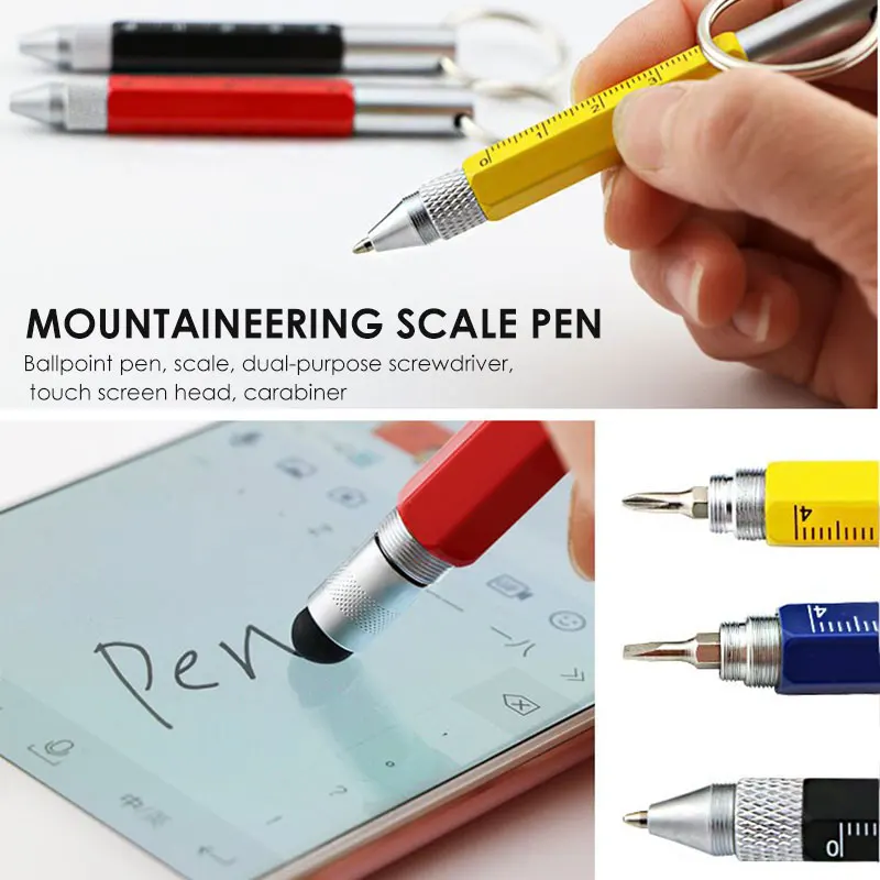 

Portable Scale Pen Multifunctional Carabiner Carabiner Durable Practical 6 in 1 Metal Riding Tourism