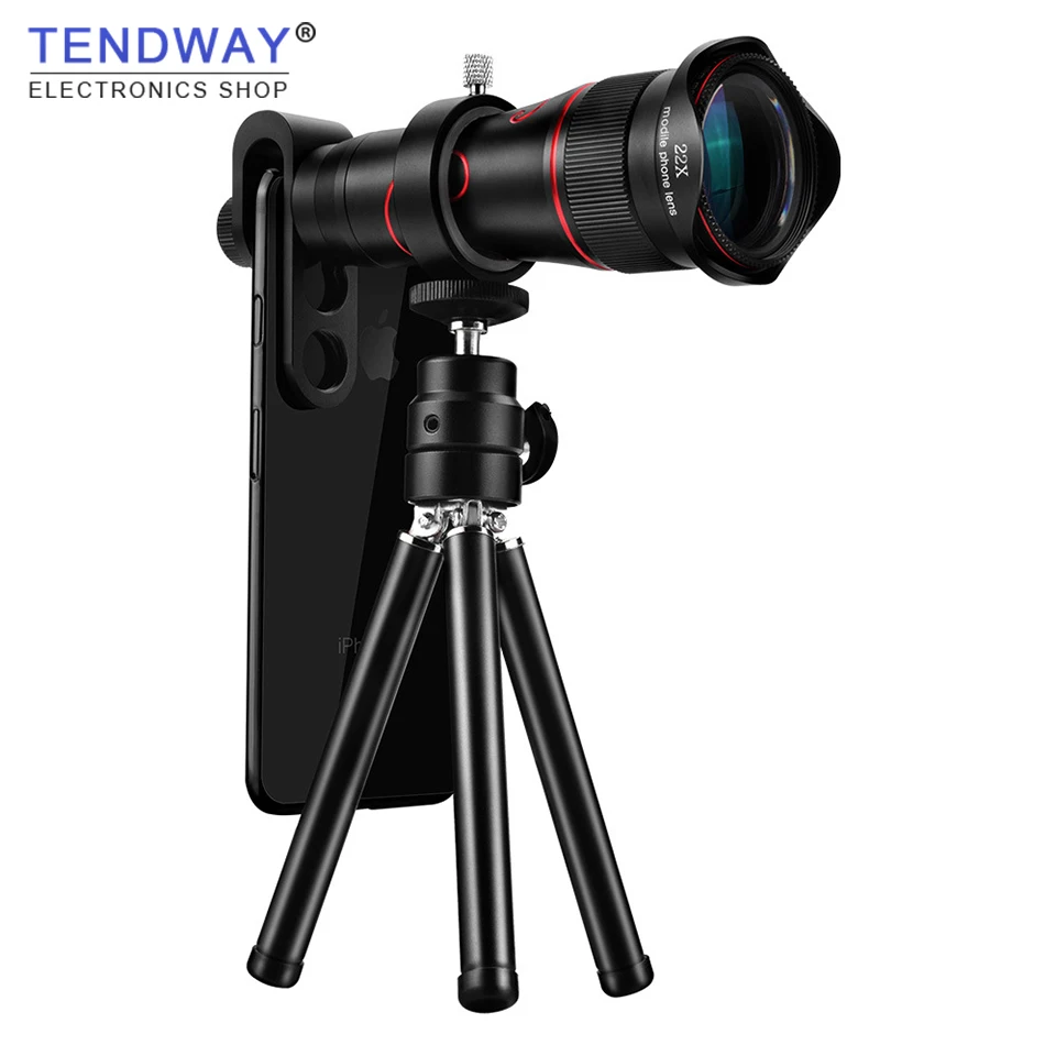 Tendway HD телескоп для мобильного телефона 4K 22x зум телеобъектив внешний смартфон Объективы для камеры для IPhone Sumsung huawei