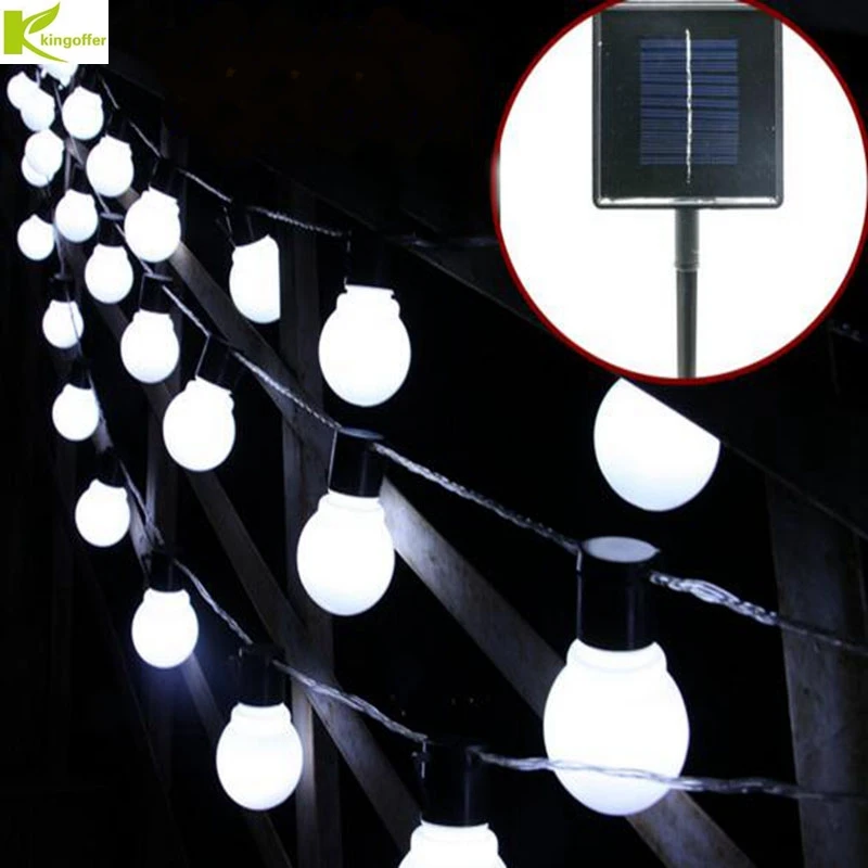 

Kingoffer Solar Powered LED String Light 2M 10PCS Bulb Waterproof Fairy Globe Ball Lamp for Christmas Holiday New Year Garland