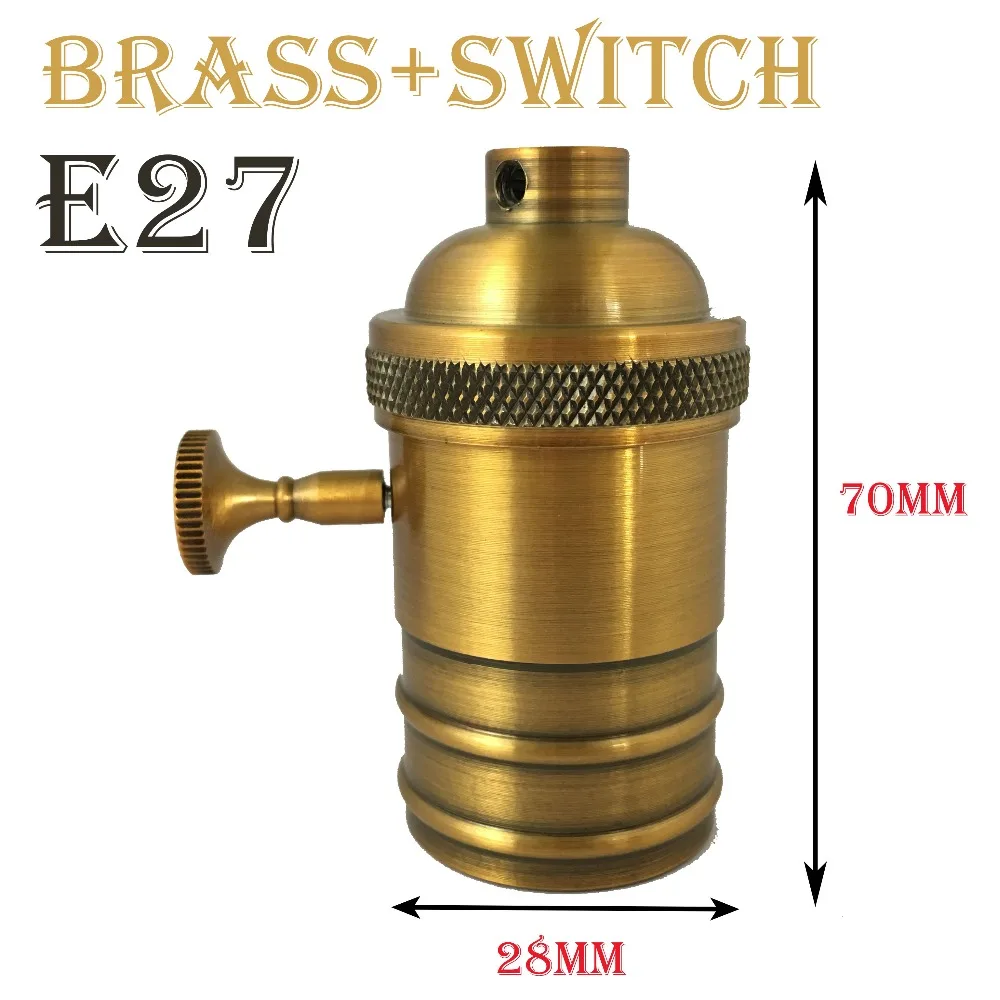 E27 винт, латунь, бронза, пластик, держатель лампы, гнездо, Винтаж, Эдисон, нить