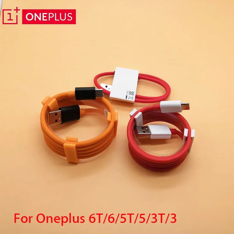 

Original oneplus 6T 6 5t 5 3t 3 DASH/WARP Charge cable 4A 6A Mclaren Fast charging for one plus USB Round adapter Cabel cord