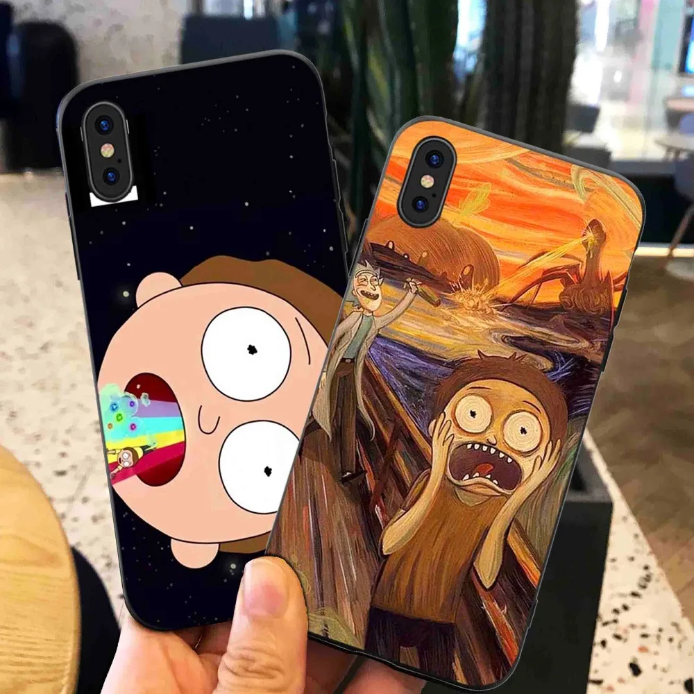 

Rick And Motry Phone Cases Cover for iphone X XR XS MAX 6 6s 7 8 Plus TPU Cover Coque For iphone 7 8Plus iphone 5SE Cases
