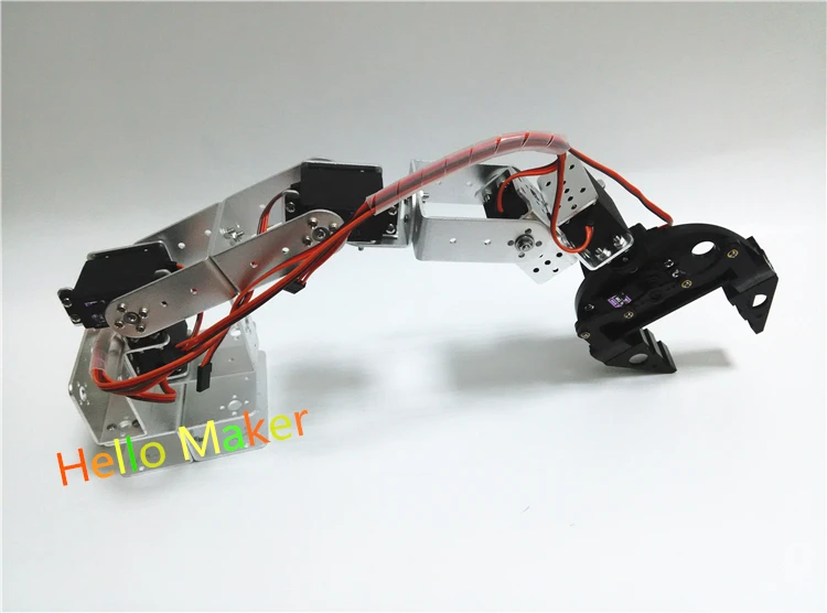 

Hello Maker H365 Industrial Robot Mechanical Arm 100% Alloy Six degrees of freedom Robot Arm Rack with 6 Servos