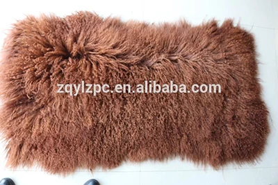 Модный ковер из тибетского ягненка, покрывало из козьей кожи, покрывало из овечьей шерсти - Цвет: Brown