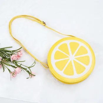 

Circular Orange Lemon Women Bag Zipper Messenger Bags Crossbody Waterproof Handbags Brand Designer Purse Lady Shoulder Bags