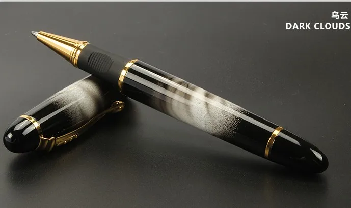 Jinhao 450 ролик мяч черная ручка Золото шариковые ручки с клипсами черные чернила Ручка для письма для бизнес и офиса