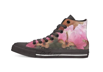 

Pink Summer Peonies at Sunset Casual High Top Canvas shoes sneakers Light Walking Shoes