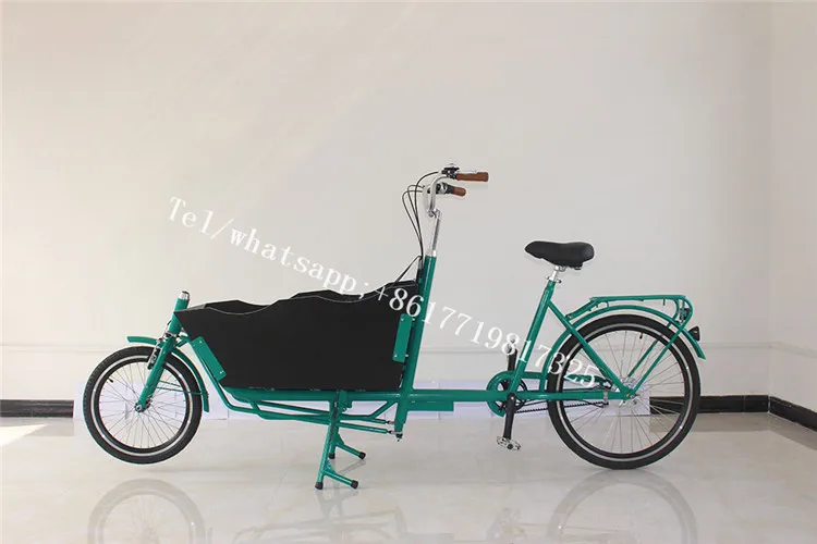 T05D Электрический грузовой велосипед длинный с деревянной коробкой с передней загрузкой Электрический двухколесный грузовой велосипед для евро рынка