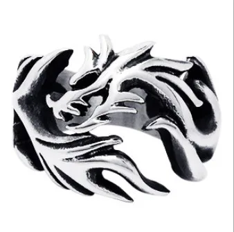 

6~14# Classic Cool Ring, Titanium 316L Stainless Steel Legend of Dragon style Ring Jewelry Never Fade
