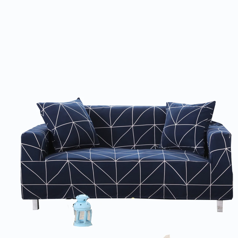 

Dark blue geometric stripes universal sofa cover elastic,stretch furniture covers,multi-size couch/corner sofa slipcovers cheap