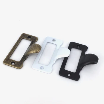 

12pcs Drawer Label Tag 48mmx38mm Office File Pull Home Cabinet Frame Handle Files Name Card Holder with Screw Black White Bronze