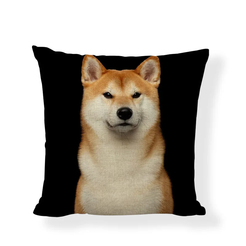 Наволочки для подушек Akita с рисунком милых собачек из хлопка и льна, наволочки для подушек, домашний декор, игровое кресло, подарки, наволочки - Цвет: 15