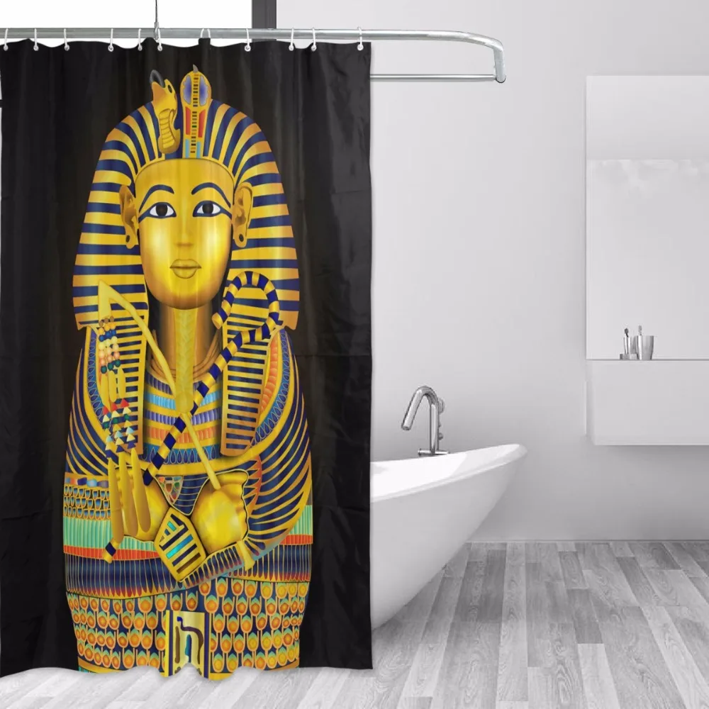 Египетский фараон Tutankhamun Душ Шторы Водонепроницаемый с защитой от плесени полиэстер ткань для ванной s ванная комната код с 12 Крючки