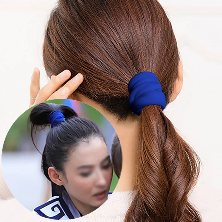 1PC Hair Rope For Girls Color Macaron Hair Ring High Elastic Seamless Super Thick Hair Band Hair Rope Hairline G0409