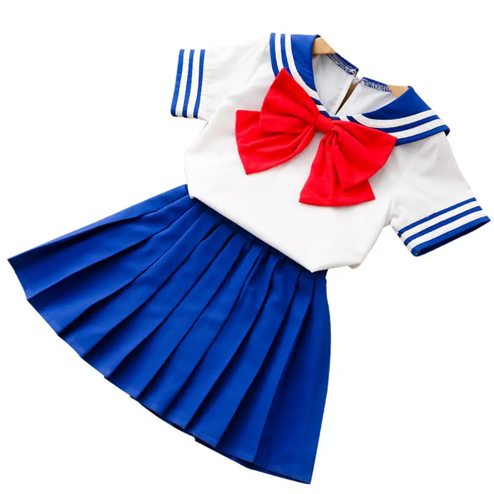 

Japanese Anime Kid Baby Girls Sailor Moon Cosplay Bowknot Dress Kawaii Lolita Uniform Children Halloween Party Lovely Costume