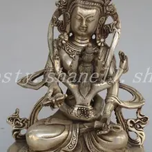 Изысканный тибетский серебряный Буддизм счастливый mahakala king kong статуя