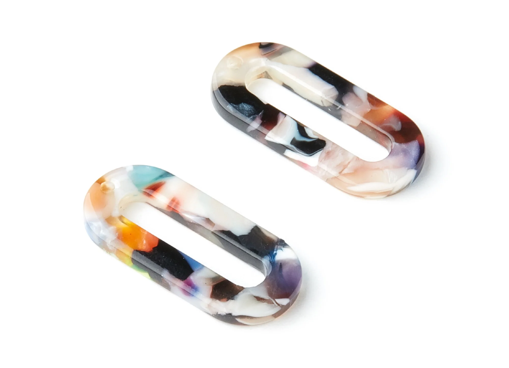 

Acetate Acrylic Earring Charms - Oval Shaped Pendant - Jewelry accessories - 6pcs/lot - 30x13.5x2.26mm - AC1033