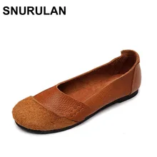 SNURULAN/Новое поступление года; женская обувь без застежки; Брендовая женская обувь на плоской подошве из натуральной кожи; 2 цвета; D1611
