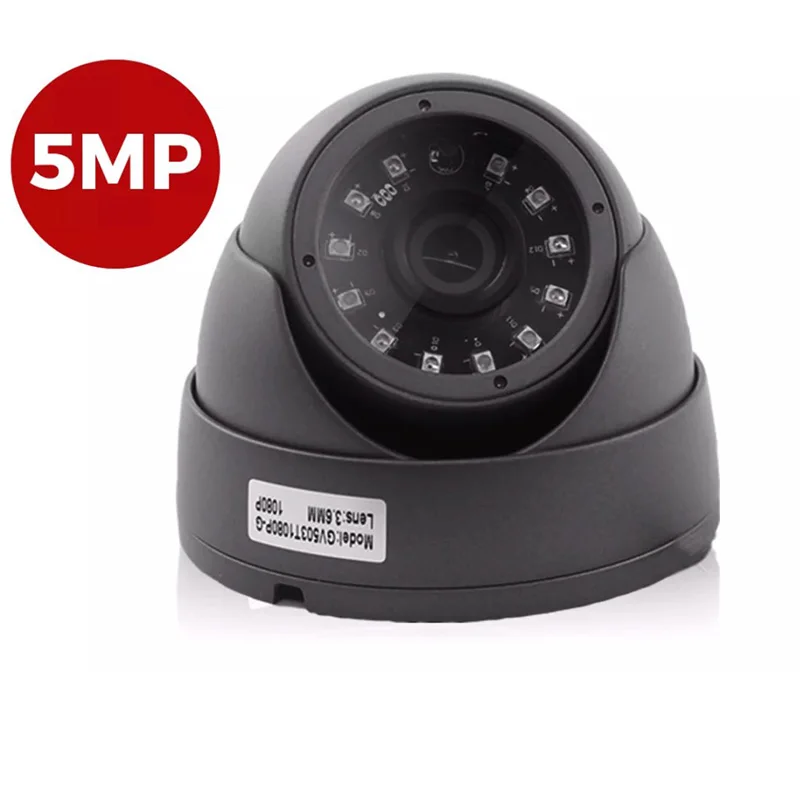 Analog HD 5.0 Megapixel All in one AHD/TVI/CVI/CVBS (960H) (BNC)  IR Security Dome CCTV Camera HD Lens