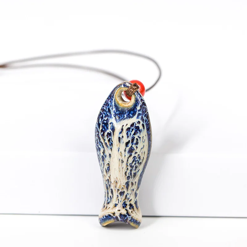 

Fish whistle unique color vintage ceramic beads women necklace ethnic jewelry On sale Chain Necklaces wholesale