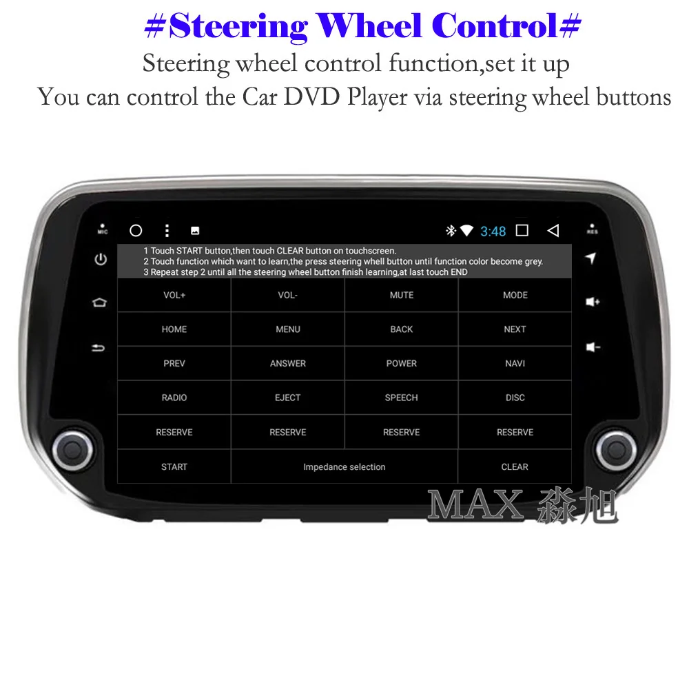 Flash Deal MAX Android 8.1 Car DVD Player for Hyundai Santa Fe 2018 Car Radio RDS SWC GPS Navigation System Free Maps Bluetooth Call/Music 4