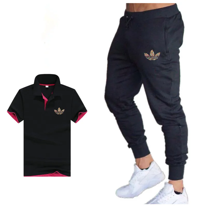 Summer Hot Sale Men's Sets T Shirts +pants Two Pieces Sets Casual Tracksuit Male 2019 Casual Tshirt Gyms Fitness trousers men
