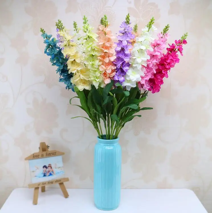 

5pcs Fake Gillyflower Branch Violet Flower Stem 90cm Hyacinth for Event Wedding Party Artificial Decorative Flowers