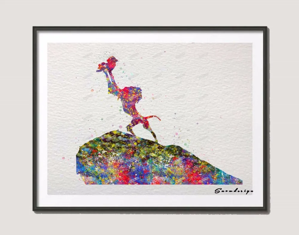 The Lion King Rafiki Simba Original Watercolor Canvas Painting Wall Art Poster Print Pictures Kids Room Decor Wall Hanging Gifts Buy At The Price Of 7 79 In Aliexpress Com Imall Com