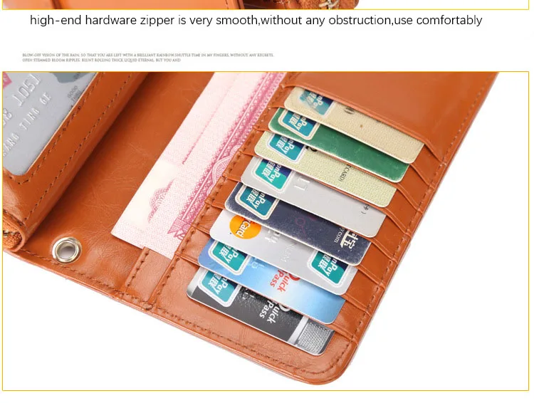 AMONCHY Women Wallets Practical Artificial Leather Female Clutch Wallet Long Zipper Purses (26)