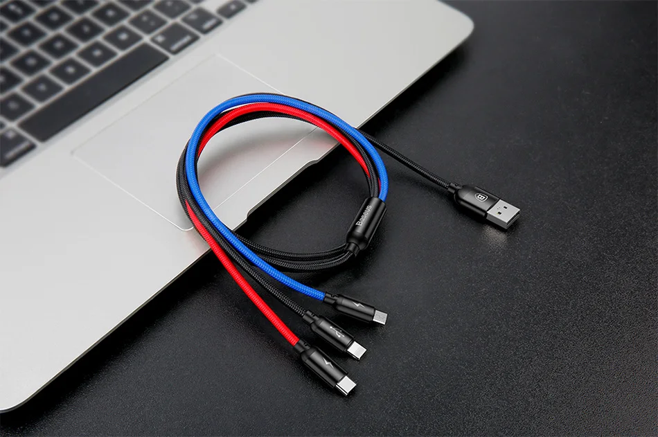 Baseus 3в1 USB кабель для мобильного телефона Micro type usb C кабель для зарядного устройства для iPhone samsung 6 кабель для зарядки Micro USB шнур для зарядного устройства