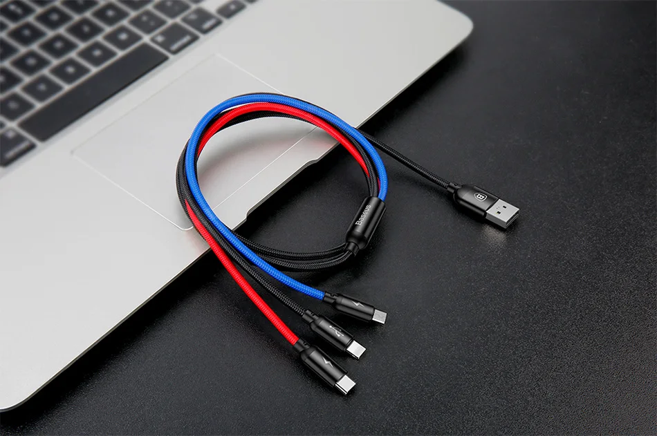 Baseus 3 in 1 USB Cable Sri Lanka or Multi Fast Charging Cable USB Type