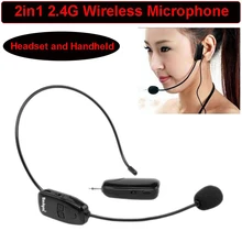 Free Shipping The Latest 2 in 1 Handheld Portable 2 4G Mini Wireless Microphone Headset MIC