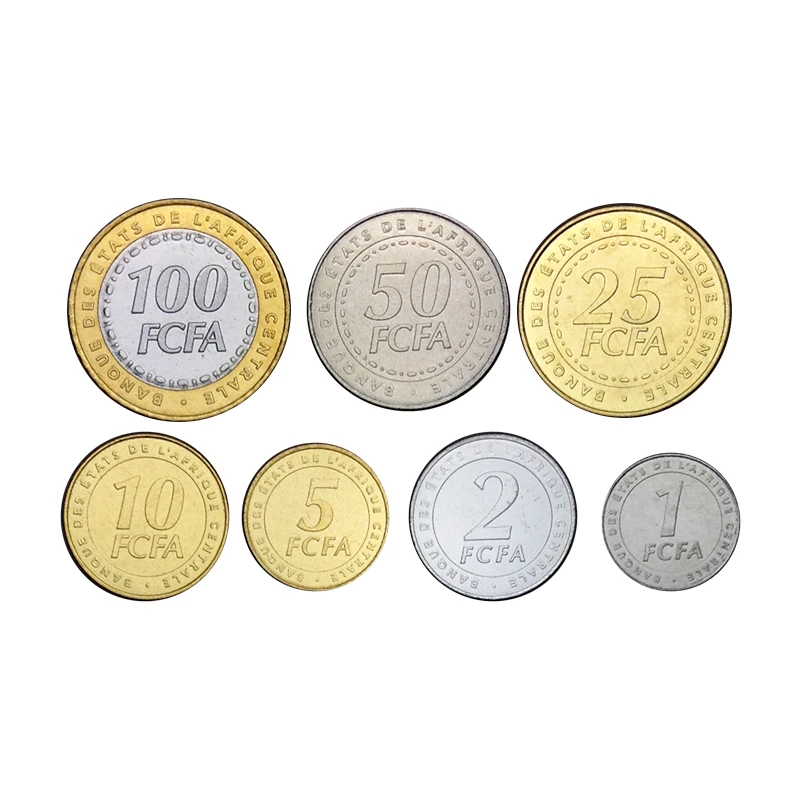 Z-1]Central African States set 7 coins, 2006, 1 2 5 10 25 50 100 francs, Africa,UNC Collection, Gift, Original Real Genuine Coin
