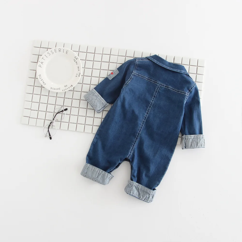 Новорожденных Bebes одежда для маленького мальчика джинсовые детские комбинезоны длинные рукава комбинезон для мальчиков повседневная одежда для новорожденных
