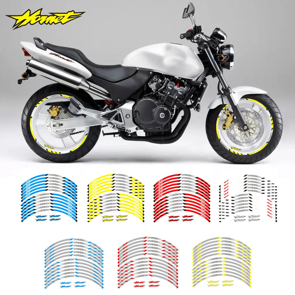 

Motorcycle front and rear wheels Edge Outer Rim Sticker Reflective Stripe Wheel Decals For Honda Hornet