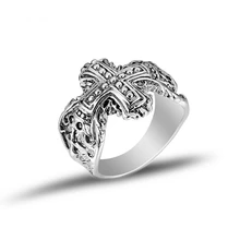 Simple Fashion Zinc alloy Cross Ring For Women and Men Party Hot Selling Retro punk style Jewelry J02836 retro rose style zinc alloy ring for women bronze