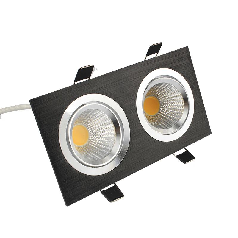 Хорошее качество встраиваемый двойной светодиодный квадратный черный светильник с регулируемой яркостью 14 Вт 20 Вт Светодиодный точечный светильник декоративная потолочная лампа AC 110 В 220 В